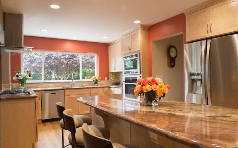 Staged kitchen.