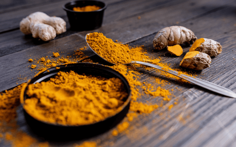 Turmeric powder.