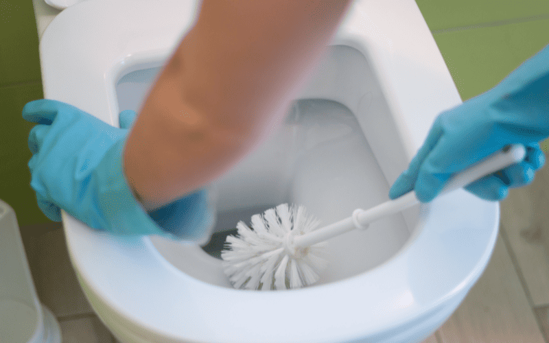 Prevent hard water stains in toilet.